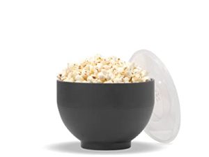 W&P ميكروويف سيليكون بوبر صانع | أسود | وعاء قابل للطي مع قياس مدمج ، BPA ، صديق للبيئة ، خالٍ من النفايات ، 9.3 أكواب من الفشار المفروم