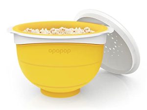 جهاز صنع الفشار من السيليكون من Opopop - جهاز صنع الفشار بالميكروويف وعاء قابل للطي ، خالٍ من مادة BPA وآمن للغسل في غسالة الأطباق