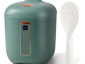 طباخ أرز صغير من CHACEEF 2 كوب غير مطبوخ ، جهاز طهي أرز صغير محمول غير قابل للالتصاق سعة 1.2 لتر ، جهاز طهي ذكي متعدد الوظائف مع وظيفة تأخير مؤقت 24 ساعة والحفاظ على الدفء ، جهاز بخار للطعام ، أخضر