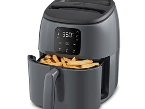مقلاة الهواء الرقمية DASH Tasti-Crisp مع تقنية AirCrisp والإعدادات المسبقة المخصصة والتحكم في درجة الحرارة وميزة الإغلاق التلقائي ، 2.6 كوارت - رمادي بارد