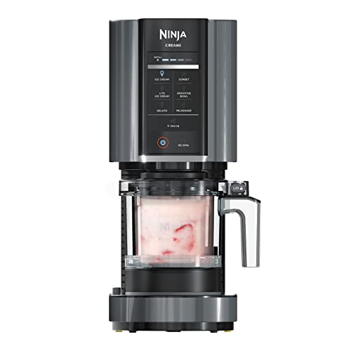 Ninja NC299AMZ CREAMi Ice Cream Maker ، for Gelato ، Mix-ins ، Milkshakes ، Sorbet ، Smoothie Bowls والمزيد ، 7 برامج تعمل بلمسة واحدة ، مع (1) حاوية وغطاء ، حجم صغير ، مثالي للأطفال ، أسود غير لامع Ninja NC299AMZ CREAMi Ice Cream Maker ، for Gelato ، Mix-ins ، Milkshakes ، Sorbet ، Smoothie Bowls والمزيد ، 7 برامج تعمل بلمسة واحدة ، مع (1) حاوية وغطاء ، حجم صغير ، مثالي للأطفال ، أسود غير لامع