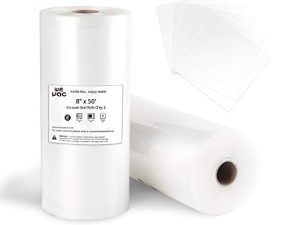 أكياس Wevac Vacuum Sealer 8x50 Rolls 2 عبوة لحفظ الطعام ، ختم وجبة ، ويستون. الدرجة التجارية ، خالية من BPA ، شديدة التحمل ، رائعة لتخزين الفراغات ، تحضير الوجبات أو فيديو Sous
