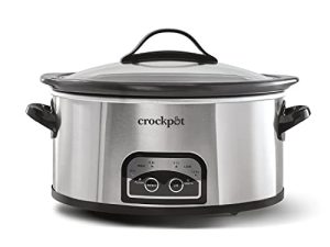 طباخ Crockpot 6 Quart البطيء مع إعداد دافئ تلقائي وأدوات تحكم قابلة للبرمجة ، من الفولاذ المقاوم للصدأ