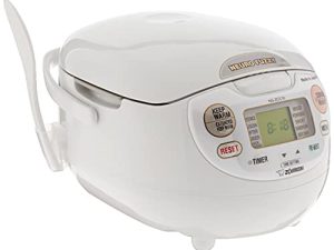 Zojirushi ، طباخ الأرز Neuro Fuzzy ، صنع في اليابان ، 5.5 كوب ، أبيض ممتاز