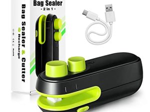 SUNALETTA Chip Bag Sealer ، حقيبة محمولة باليد قابلة لإعادة الشحن ، آلة ختم صغيرة محمولة لإعادة تغليف الأكياس البلاستيكية لأكياس رقائق تخزين الطعام - أسود