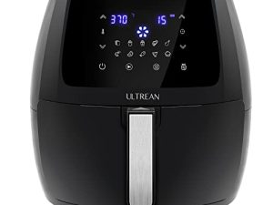 مقلاة الهواء ULTREAN 5.8 كوارت ، مقلاة الهواء الساخن الكهربائية ، طباخ Oilless مع 10 إعدادات مسبقة ، شاشة LCD رقمية تعمل باللمس ، سلة غير لاصقة ، 1700 واط ، مدرج في قوائم UL (أسود)