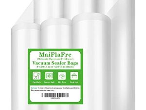 6 عبوات من MaiFlaFre مقاس 8 × 20 بوصة (3 لفات) و 11 بوصة × 20 بوصة (3 لفات) أكياس تغليف مفرغة الهواء خالية من البيسفينول ، للخدمة الشاقة.