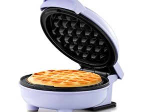 Holstein Housewares Personal / Mini Waffle Maker ، طلاء غير لاصق ، لافندر - بسكويتات الوفل بحجم 4 بوصات في دقائق ، مثالية للإفطار أو الغداء أو الغداء أو الوجبات الخفيفة