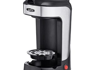 BELLA One Scoop One Cup One Cup Maker ، تخمر في دقائق ، آمن لمياه الصحون ، أسود وستانلس ستيل ، رائع للمطابخ الصغيرة