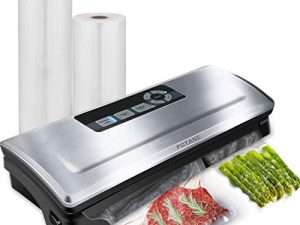 آلة تعبئة الفراغ من البوتان ، 85kPa Pro Vacuum Food Sealer ، 8-in-1 Easy Presets ، 4 أوضاع للطعام ، جاف ورطب وناعم وحساس مع مجموعة المبتدئين ، تصميم مضغوط (فضي) ...