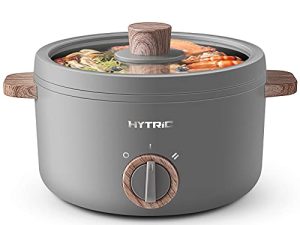 إناء كهربائي Hytric بمقبض ، طباخ كهربائي صغير متعدد الوظائف سعة 1.5 لتر لشابو شابو ، القلي السريع ، المعكرونة ، مقلاة غير لاصقة للقلي ، طباخ رامين بتحكم مزدوج للطاقة للمبيت والمكتب