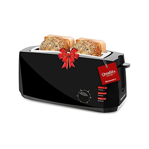 Elite Gourmet ECT4829B Long Slot 4 Slice Toaster، 6 Toast Settings Toaster Defrost، Reheat، Cancel Fun Tray Slide Out Of Crumb Tray، Extra Wide Slots for Bagels Waffles، Black Elite Gourmet ECT4829B Long Slot 4 Slice Toaster، 6 Toast Settings Toaster Defrost، Reheat، Cancel Fun Tray Slide Out Of Crumb Tray، Extra Wide Slots for Bagels Waffles، Black
