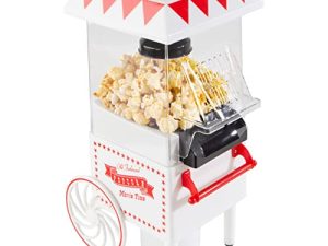 ماكينة صنع الفشار الهوائية - ماكينة صنع الفشار على الطراز العتيق بسعة 6 أكواب من شركة Great Northern Popcorn Company (أبيض) (83-DT6083)