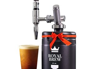 صانعة القهوة الأصلية Royal Brew Nitro Cold Brew - هدية لمحبي القهوة - 64 أونصة Home Keg ، مجموعة موزع القهوة بنظام غاز النيتروجين