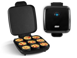 DASH Sous Vide Style صانع لقيمات البيض بحجم عائلي لوجبات الإفطار والسندويتشات والوجبات الخفيفة الصحية أو الحلويات ، Keto & Paleo Friendly (9 حصص) ، أسود