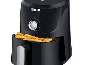 LATURE 4.2 QT Air Fryer Oven Cooker مع درجة الحرارة والتحكم في الوقت وغسالة الصحون سلة غير لاصقة 6 إعدادات للطهي مسبقًا معتمدة من CE باللون الأسود (مقبض أسود)