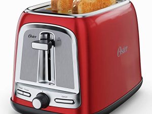Oster 2-Slice Toaster with Advanced Toast Technology ، Candy Apple Red