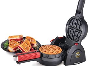 Presto 03512 Stuffler Stuffler Waffle Maker، بلجيكي، كبير، أسود