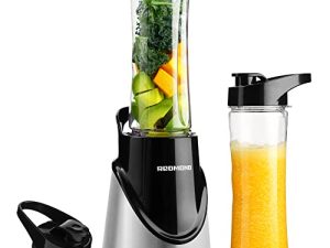 خلاط شخصي من ريدموند للمخفوقات والعصائر ، خلاط عصير قوي مع 6 نقاط من الفولاذ المقاوم للصدأ 2 × أكواب للسفر 20 أونصة تقنية النبض خالية من البيسفينول A