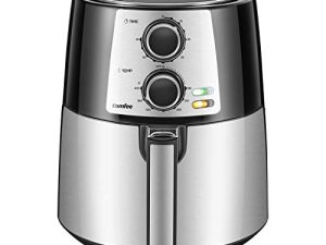 COMFEE '3.7QT مقلاة هوائية كهربائية وطباخ بدون زيت مع 8 قوائم وموقت والتحكم في درجة الحرارة ، سلة قلي غير لاصقة مع لمسة نهائية من الفولاذ المقاوم للصدأ ، إيقاف تلقائي ، 1400 وات ، خالية من البيسفينول A و PFOA