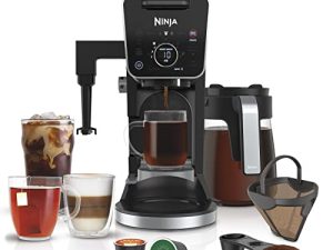 Ninja CFP307 DualBrew Pro نظام القهوة التخصصي ، خدمة فردية ، متوافق مع أكواب K و 12 كوبًا لصنع القهوة بالتنقيط ، مع فلتر دائم ، أسود