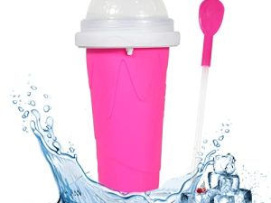 كوب سلاش ميكر كوب ماجيك سريع التجميد ماكينة صنع مشروبات السلاش للمنزل يمكنك صنعه بنفسك كؤوس سموثي منزلية محمولة للسفر للأطفال والكبار (أحمر)