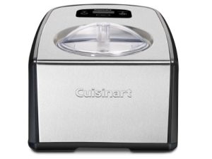Cuisinart ICE-100 1.5-Quart Ice Cream and Gelato Maker ، أوتوماتيكية بالكامل مع ضاغط جودة تجاري ومقبضين ، وميزة الاحتفاظ بالبرودة لمدة 10 دقائق ، أسود وستانلس ستيل