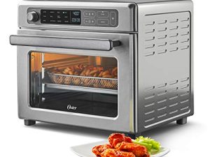 Oster Digital Air Fryer Oven with RapidCrisp، Stainless Steel، 12-Function Countertop Oven with الحراري