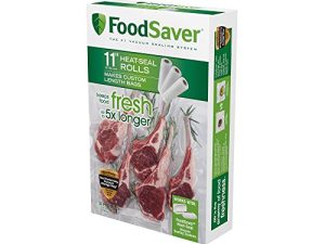 أكياس سدادة الفراغ من FoodSaver ، بكرات لتخزين الطعام محكم الغلق ومناسب بشكل مخصص ، 11 بوصة × 16 بوصة (عبوة من 3)