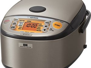 Zojirushi NP-HCC10XH نظام التسخين التعريفي جهاز طهي الأرز وتسخينه ، 1 لتر ، ستانلس ستيل رمادي غامق