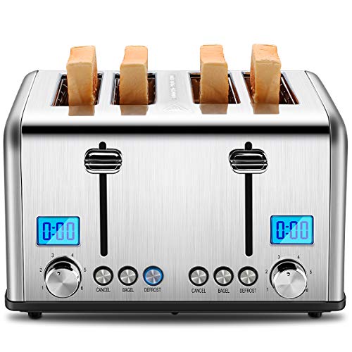REDMOND 4 Slice Toaster، Countdown Stainless Steel Toaster with Bagel، Defrost، Cancel Function، Extra Wide Slots، 6 Bread Shade Settings، 1650W، ST030 REDMOND 4 Slice Toaster، Countdown Stainless Steel Toaster with Bagel، Defrost، Cancel Function، Extra Wide Slots، 6 Bread Shade Settings، 1650W، ST030
